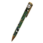Kugelschreiber Cloisonne Emaille Pandabär & Fussball blau grün gold 5399g
